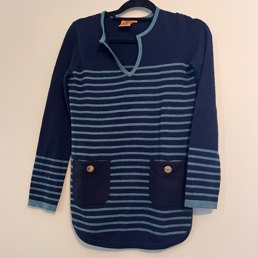 Tory Burch Wool Cashmere Blue Sweater